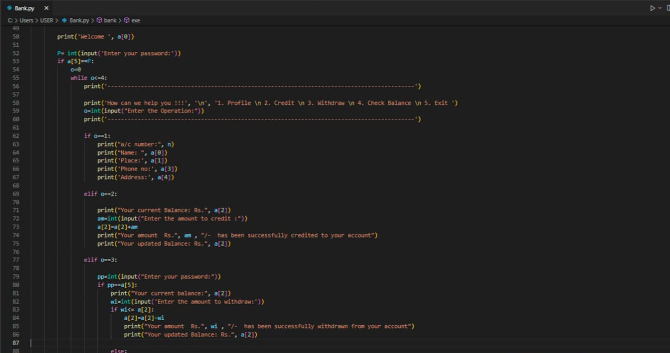 Bank Management System Using Python and MySQL