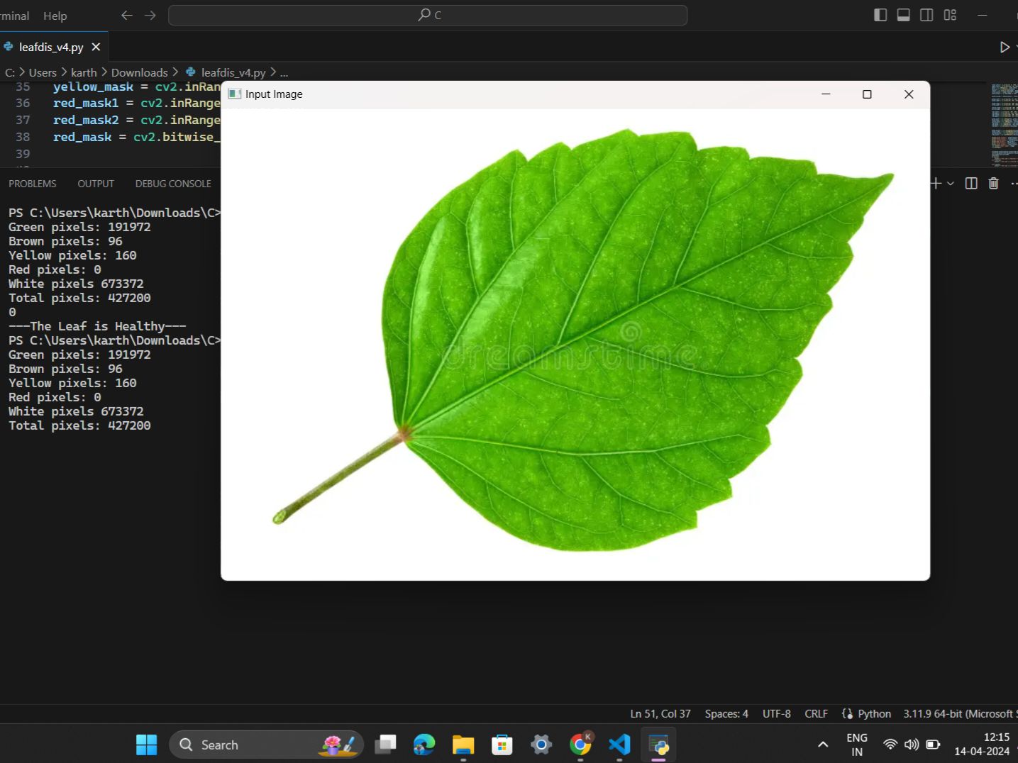 Leaf Disease Detection Using Python and OpenCV